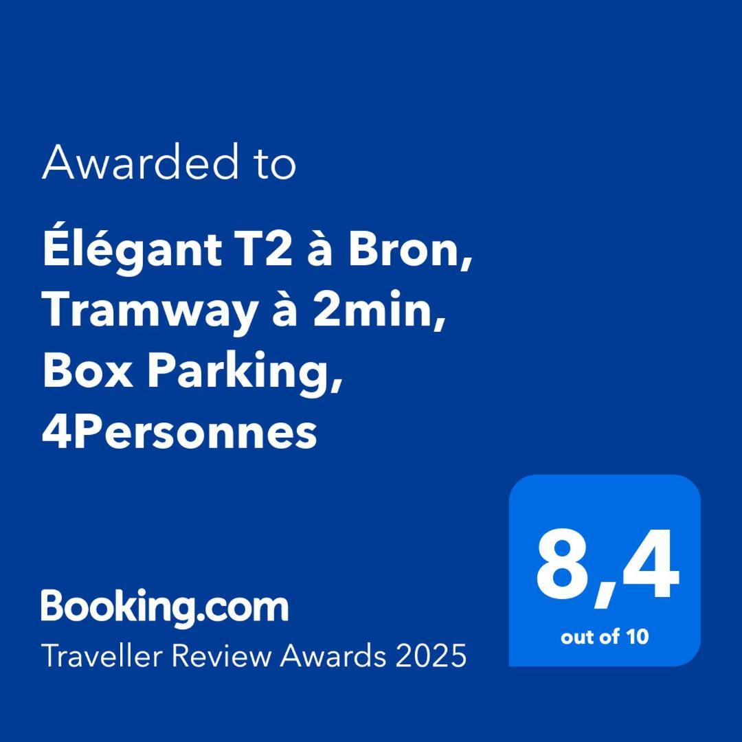 Elegant T2 A Bron, Tramway A 2Min, Box Parking, 4Personnes Apartment Екстериор снимка